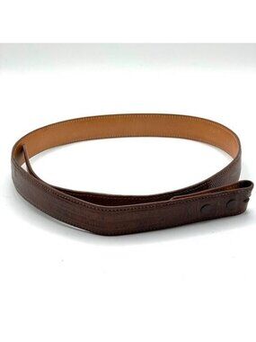 Pat Areias Vintage Genuine Lizard Brown Waist Belt Strap Unisex Size 28 USA
